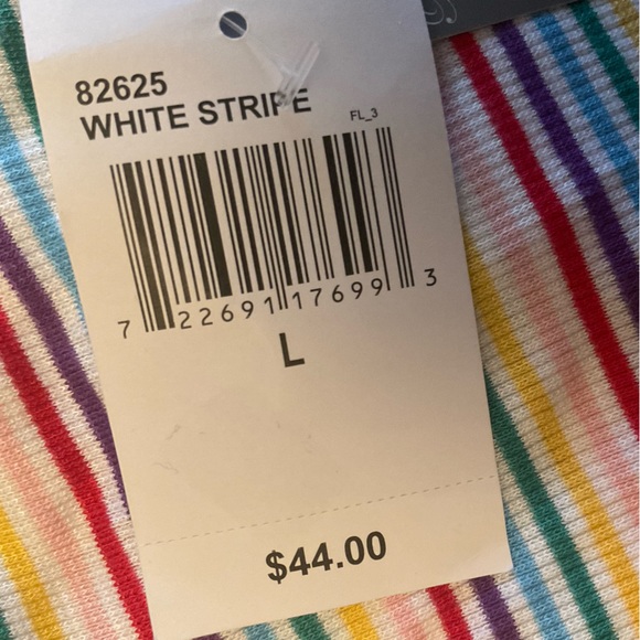 PJ Couture Women’s Rainbow Striped Sleepwear Set Size Large New With Tags - Picture 6 of 16